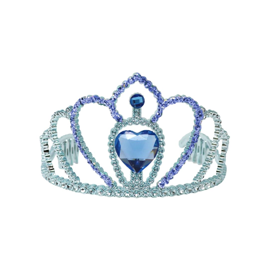 Princess Sapphire Crown with Heart Gemstone & Glitter