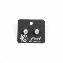 KySienn 8mm Magnetic Diamante Round Earrings