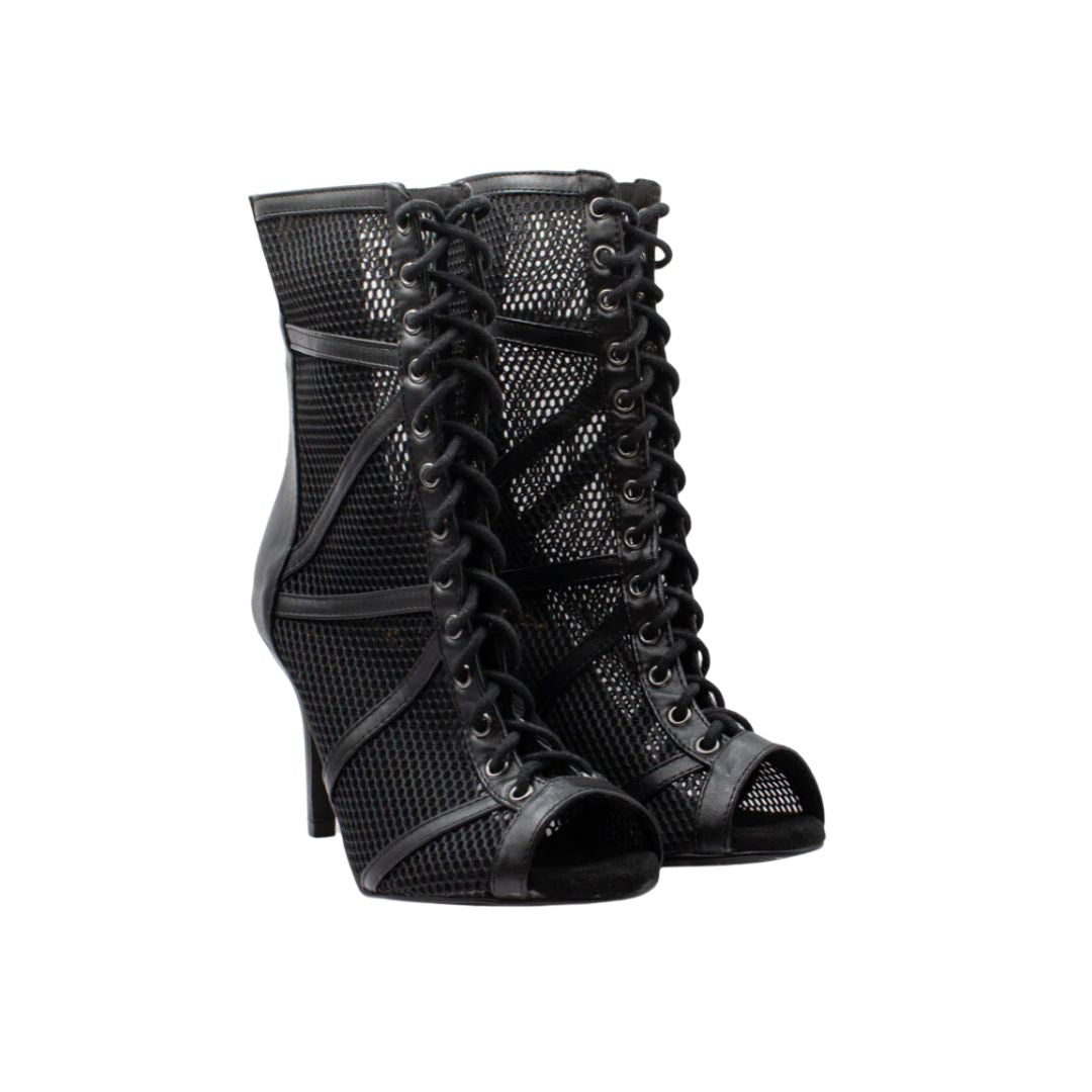 Black Diamond Dance Boot in black vegan leather with a 3 inch stiletto heel