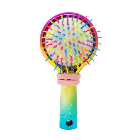 Rainbow Bristle Mirrored Hairbrush