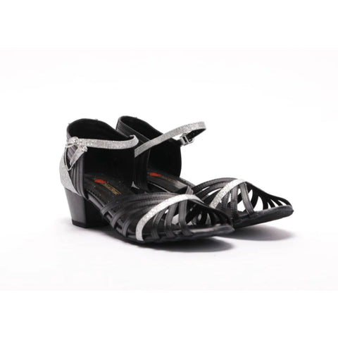 S223D Ladies Classic Peep Toe Cuban Heel Dance Shoe
