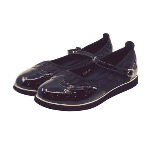 7820BG Ladies Classic Mary Jane Wingtip Leather Dance Shoe
